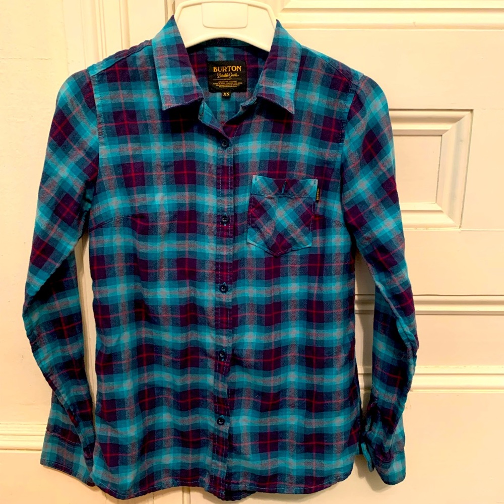 Burton Grace Button Down Top/Shirt Plaid XS